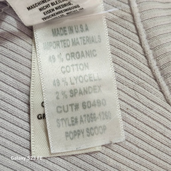 AGOLDE Poppy Scoop Ribbed Tank Top Light Purple Organic Cotton Blend Size Small - Picture 7 of 9